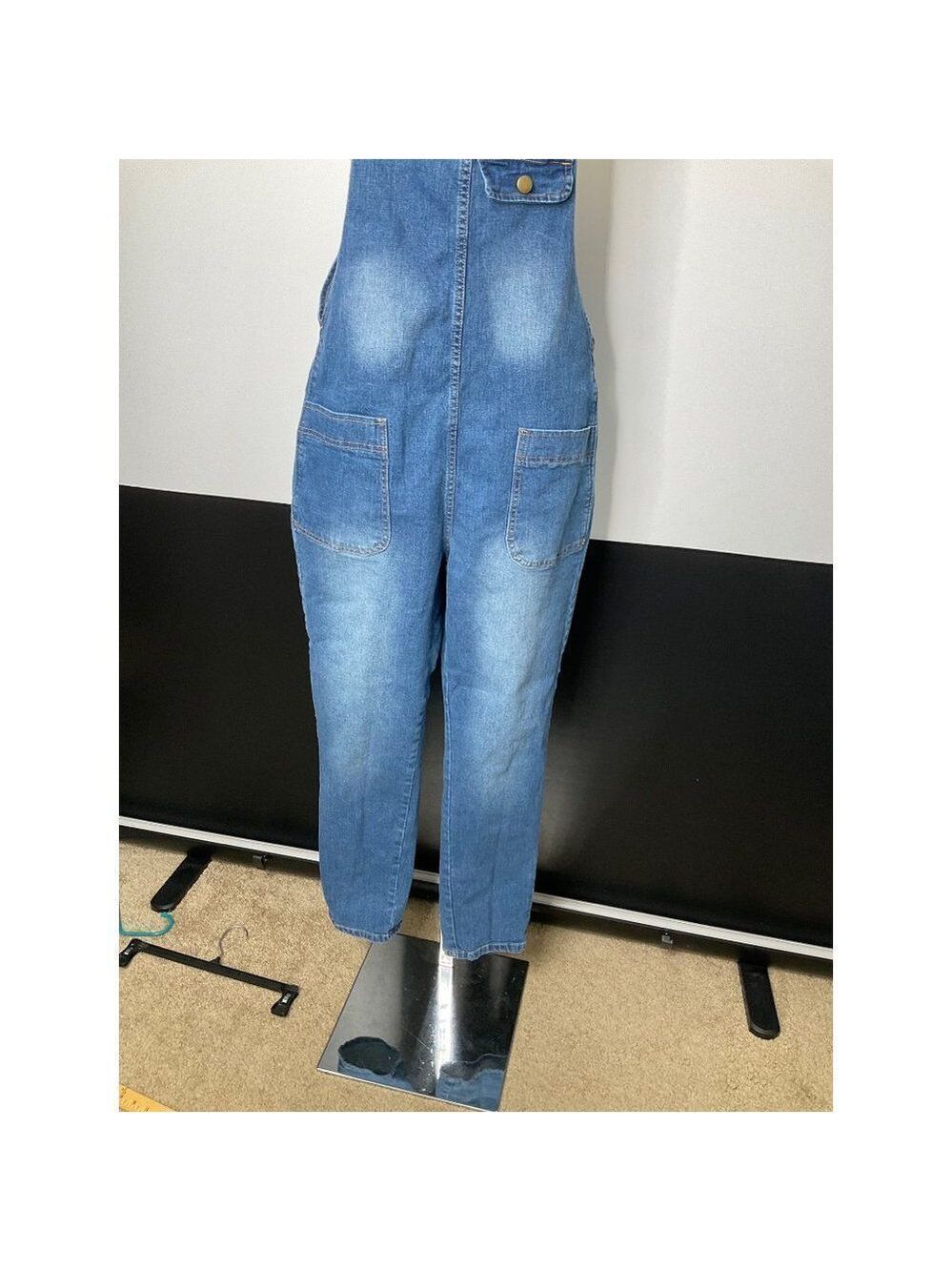 Unbranded Denim Coveralls Romper All in One Small Dungarees Womens - Picture 4 of 9